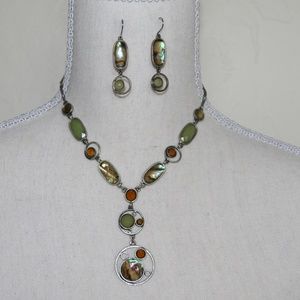 Abalone Necklace and Earring Set